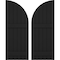Ekena Millwork Americraft 6-Board (2 Batten) Wood Joined Board-n-Batten Shutters w/ Arch Top, ARW101BQ621X77BLH, PR ARW101BQ621X77BLH - alternate 1